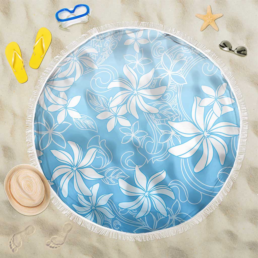 Tiare Tahiti Beach Blanket Blue Polynesia Motifs - Polynesian Pride