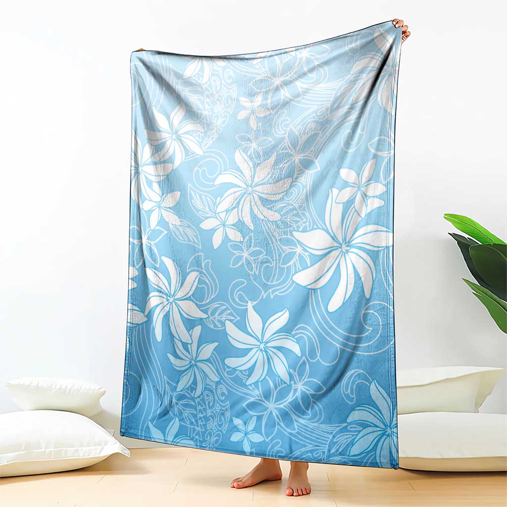 Tiare Tahiti Blanket Blue Polynesia Motifs LT05 - Polynesian Pride