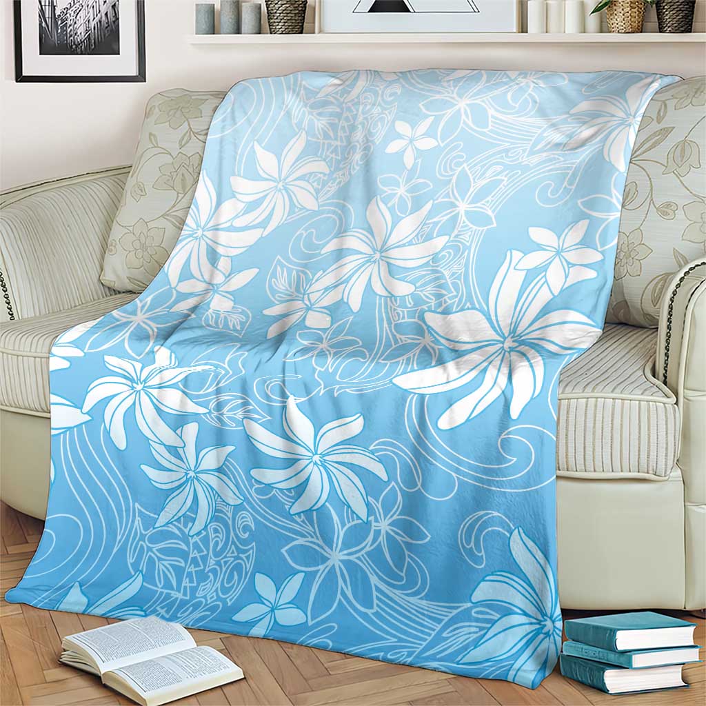 Tiare Tahiti Blanket Blue Polynesia Motifs LT05 - Polynesian Pride