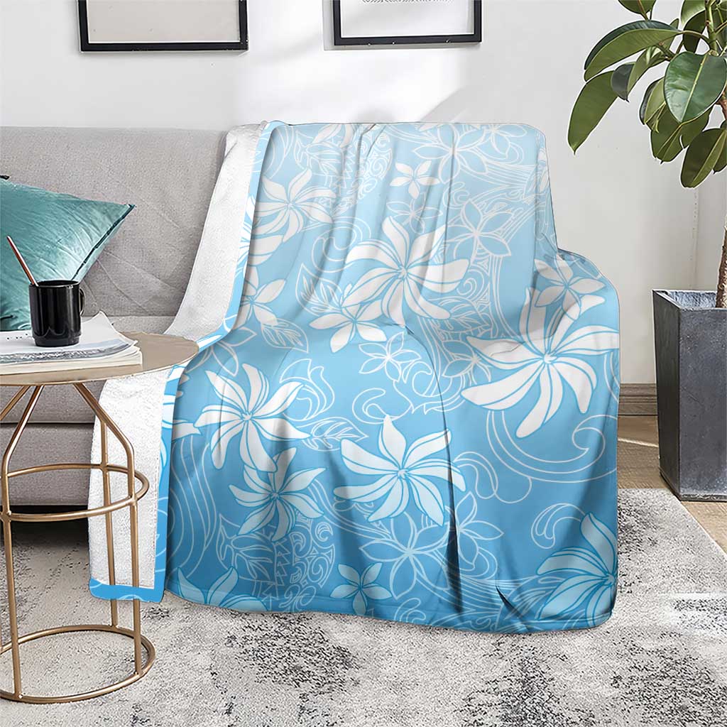Tiare Tahiti Blanket Blue Polynesia Motifs LT05 - Polynesian Pride