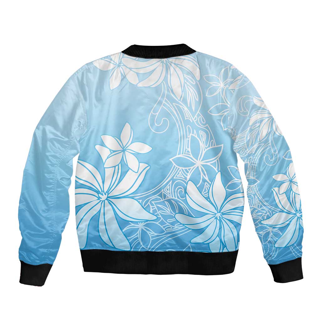 Tiare Tahiti Bomber Jacket Blue Polynesia Motifs LT05 - Polynesian Pride