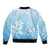 Tiare Tahiti Bomber Jacket Blue Polynesia Motifs - Polynesian Pride
