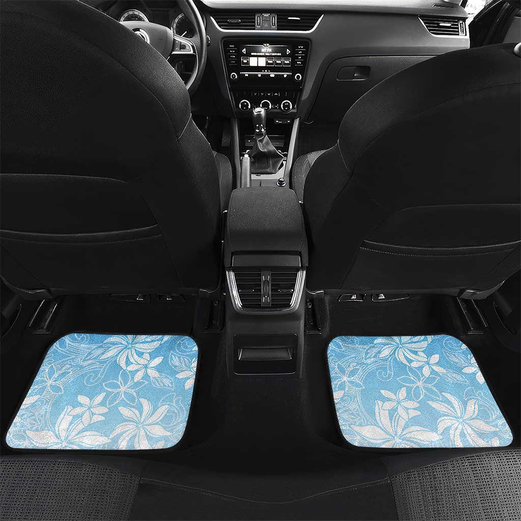 Tiare Tahiti Car Mats Blue Polynesia Motifs LT05 Set 2pcs - Back Blue - Polynesian Pride