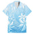Tiare Tahiti Family Matching Long Sleeve Bodycon Dress and Hawaiian Shirt Blue Polynesia Motifs - Polynesian Pride