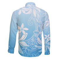 Tiare Tahiti Family Matching Long Sleeve Bodycon Dress and Hawaiian Shirt Blue Polynesia Motifs LT05 - Polynesian Pride