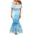 Tiare Tahiti Family Matching Mermaid Dress and Hawaiian Shirt Blue Polynesia Motifs - Polynesian Pride