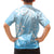 Tiare Tahiti Family Matching Short Sleeve Bodycon Dress and Hawaiian Shirt Blue Polynesia Motifs - Polynesian Pride