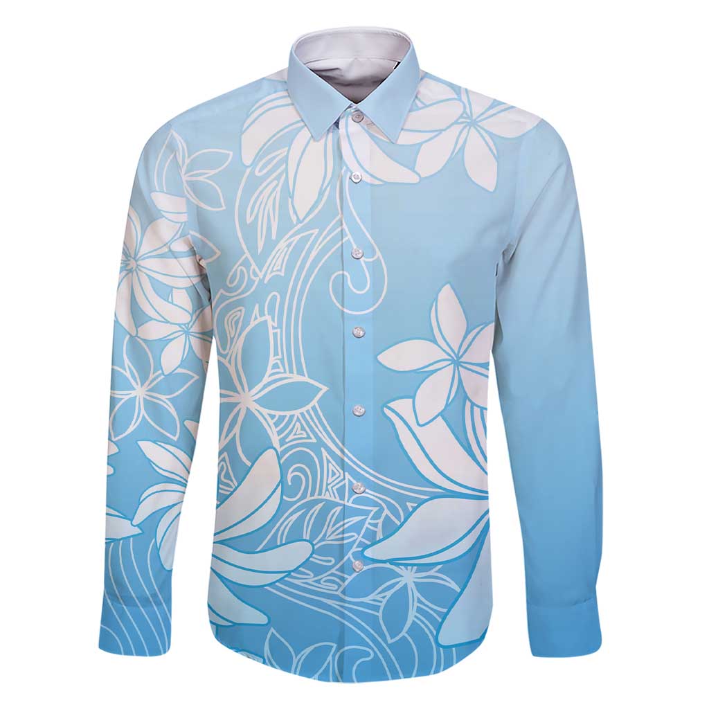 Tiare Tahiti Family Matching Short Sleeve Bodycon Dress and Hawaiian Shirt Blue Polynesia Motifs - Polynesian Pride