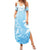 Tiare Tahiti Family Matching Summer Maxi Dress and Hawaiian Shirt Blue Polynesia Motifs - Polynesian Pride