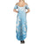 Tiare Tahiti Family Matching Summer Maxi Dress and Hawaiian Shirt Blue Polynesia Motifs - Polynesian Pride