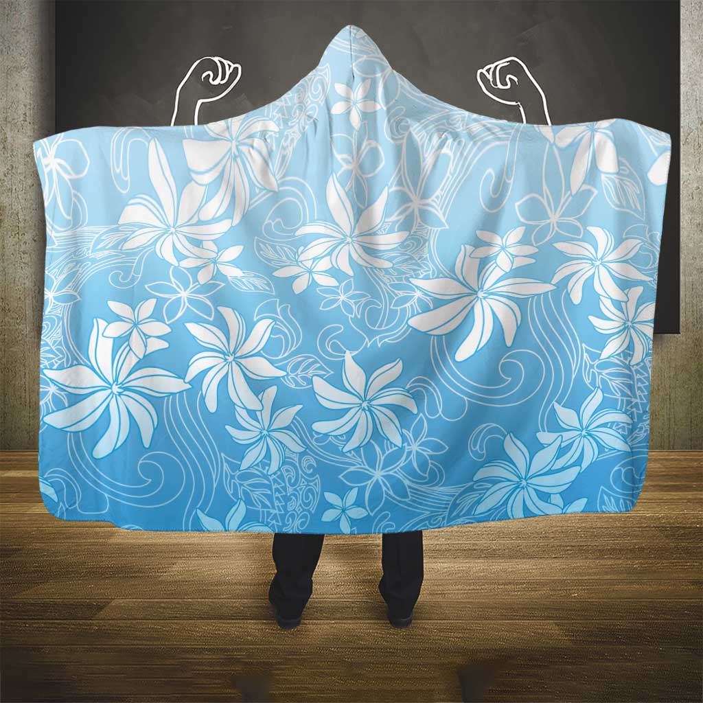 Tiare Tahiti Hooded Blanket Blue Polynesia Motifs LT05 - Polynesian Pride