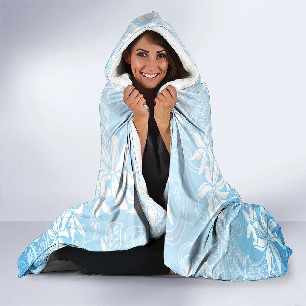 Tiare Tahiti Hooded Blanket Blue Polynesia Motifs LT05 - Polynesian Pride