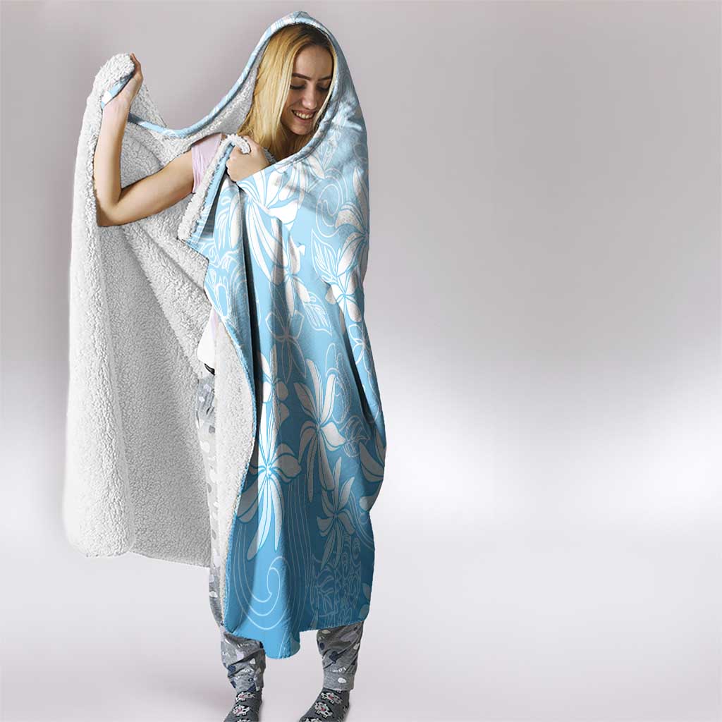 Tiare Tahiti Hooded Blanket Blue Polynesia Motifs LT05 - Polynesian Pride
