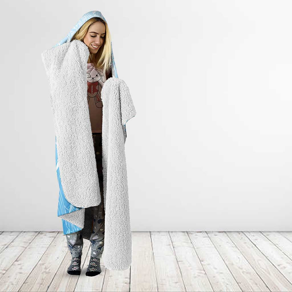 Tiare Tahiti Hooded Blanket Blue Polynesia Motifs LT05 - Polynesian Pride
