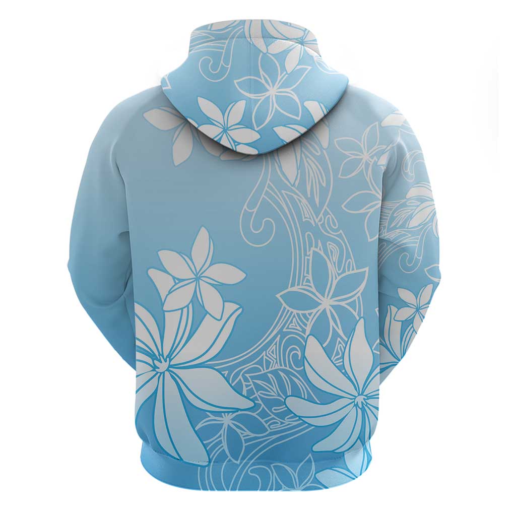 Tiare Tahiti Hoodie Blue Polynesia Motifs - Polynesian Pride