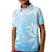Tiare Tahiti Kid Polo Shirt Blue Polynesia Motifs - Polynesian Pride