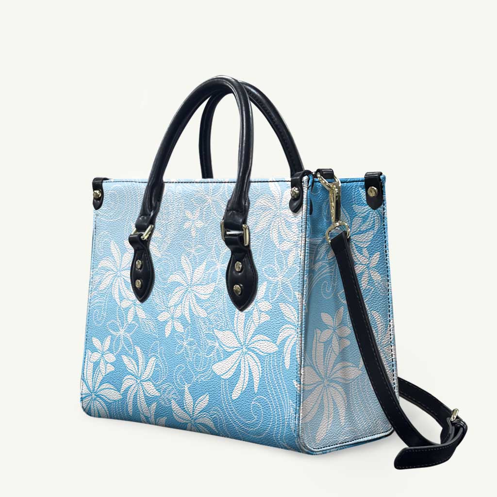 Tiare Tahiti Leather Bag Blue Polynesia Motifs - Polynesian Pride