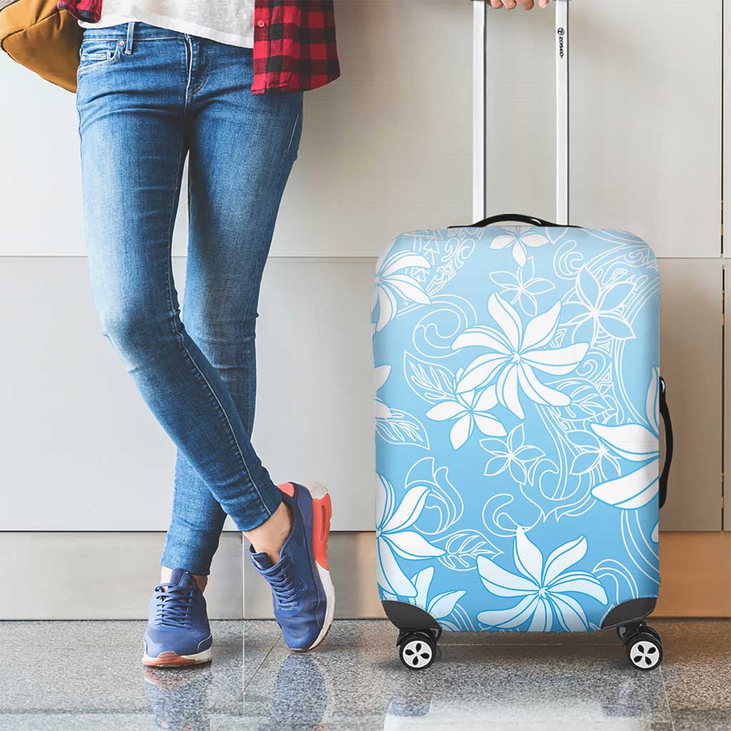 Tiare Tahiti Luggage Cover Blue Polynesia Motifs LT05 - Polynesian Pride