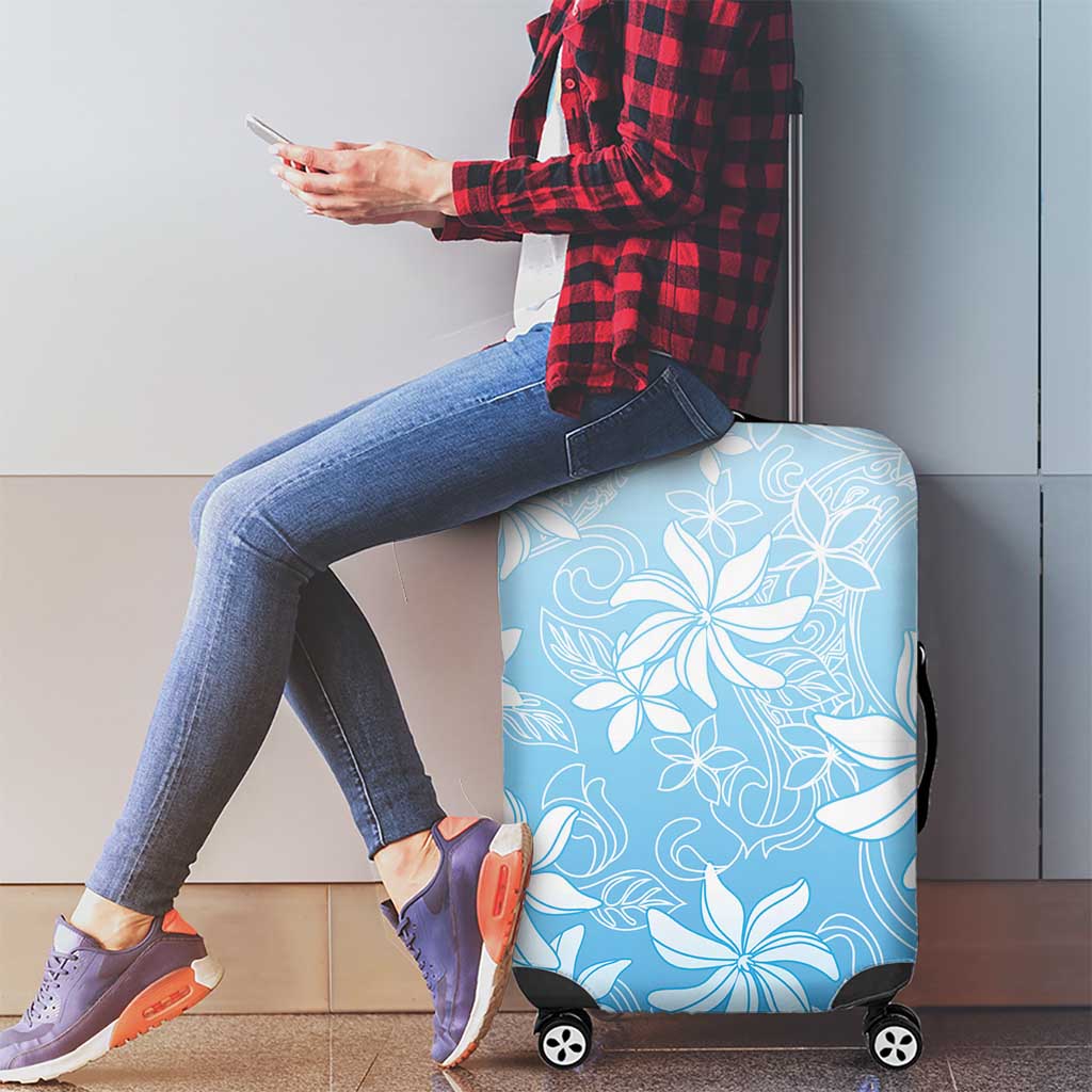 Tiare Tahiti Luggage Cover Blue Polynesia Motifs LT05 - Polynesian Pride