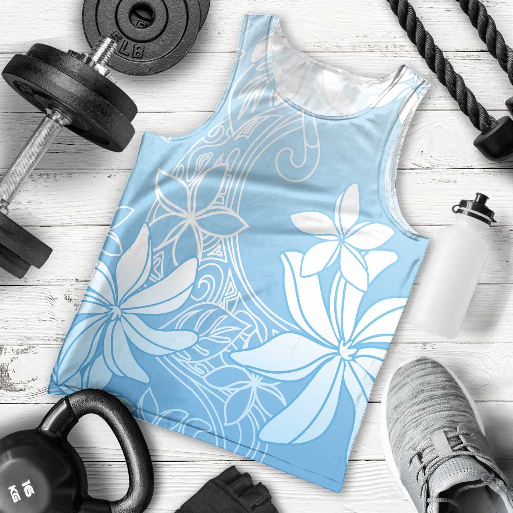 Tiare Tahiti Men Tank Top Blue Polynesia Motifs - Polynesian Pride