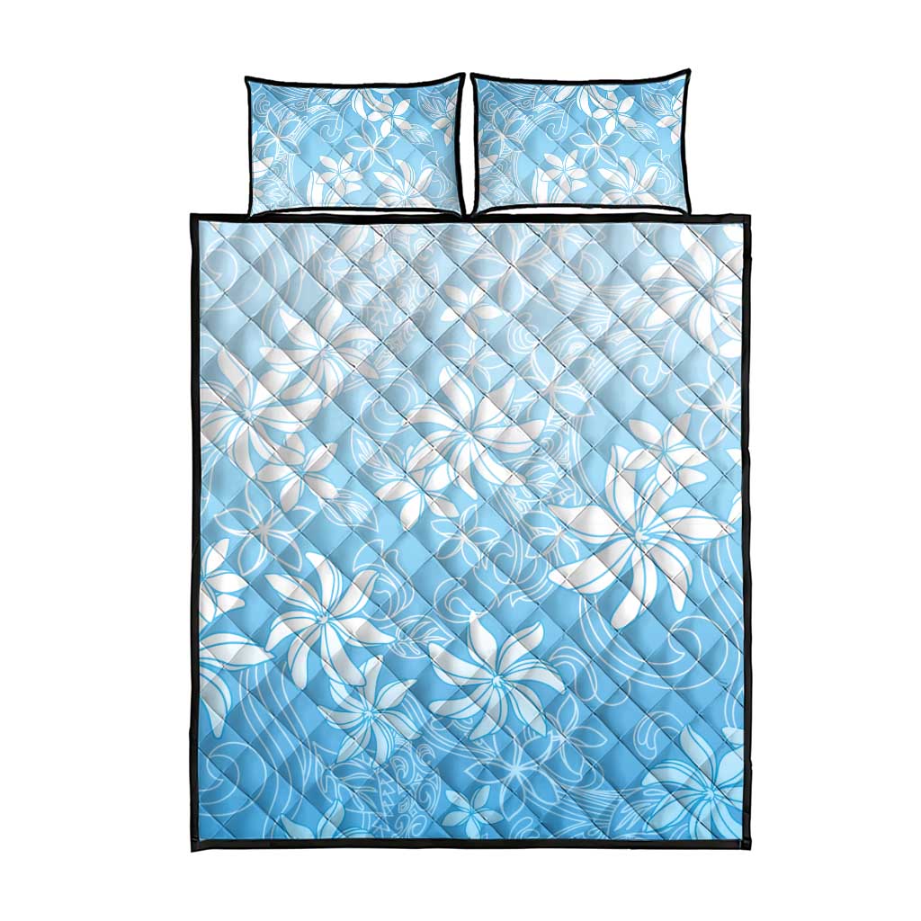 Tiare Tahiti Quilt Bed Set Blue Polynesia Motifs - Polynesian Pride