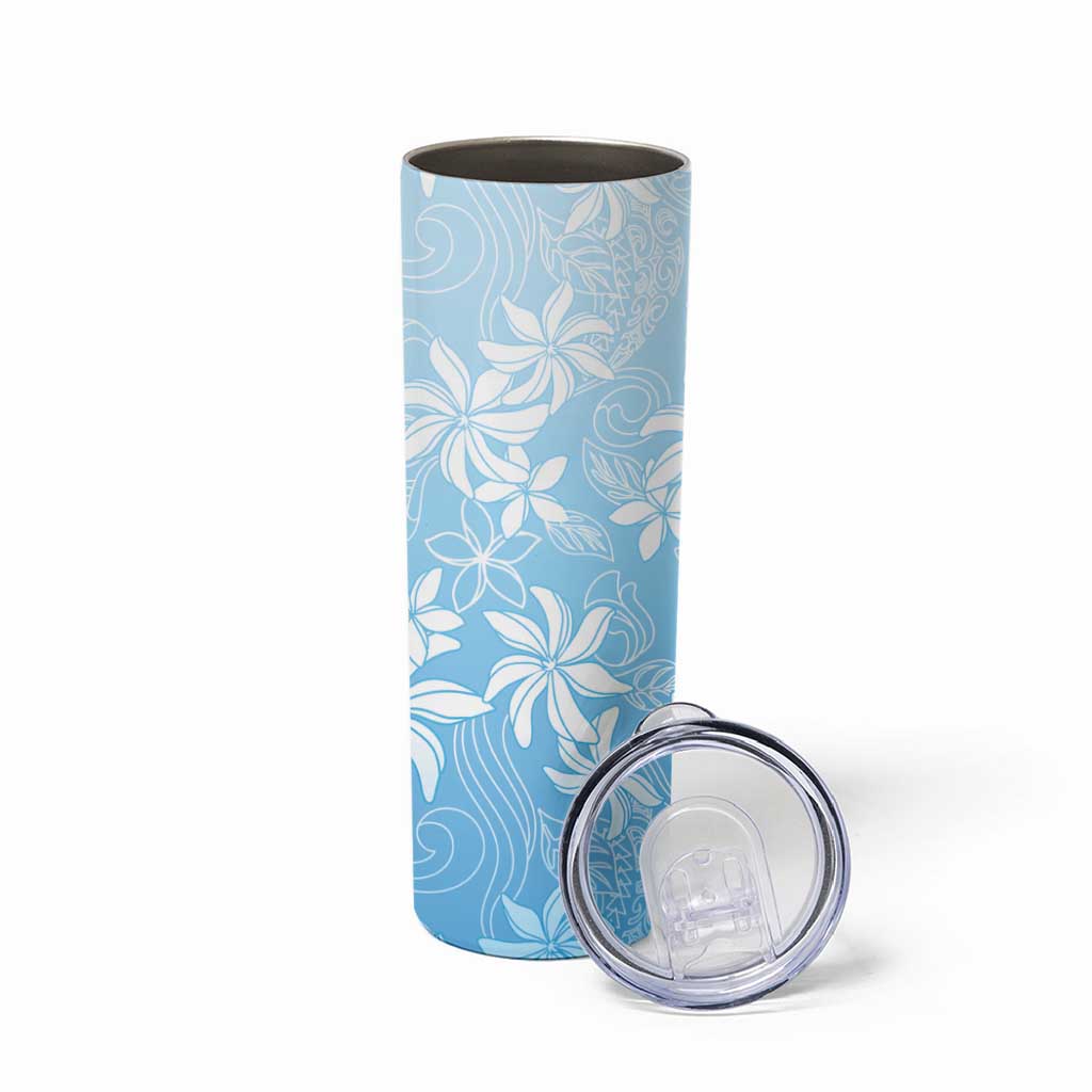 Tiare Tahiti Skinny Tumbler Blue Polynesia Motifs - Polynesian Pride