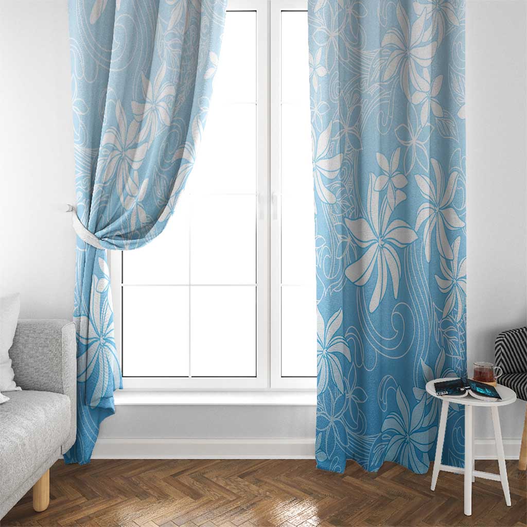 Tiare Tahiti Window Curtain Blue Polynesia Motifs LT05 - Polynesian Pride