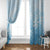 Tiare Tahiti Window Curtain Blue Polynesia Motifs - Polynesian Pride
