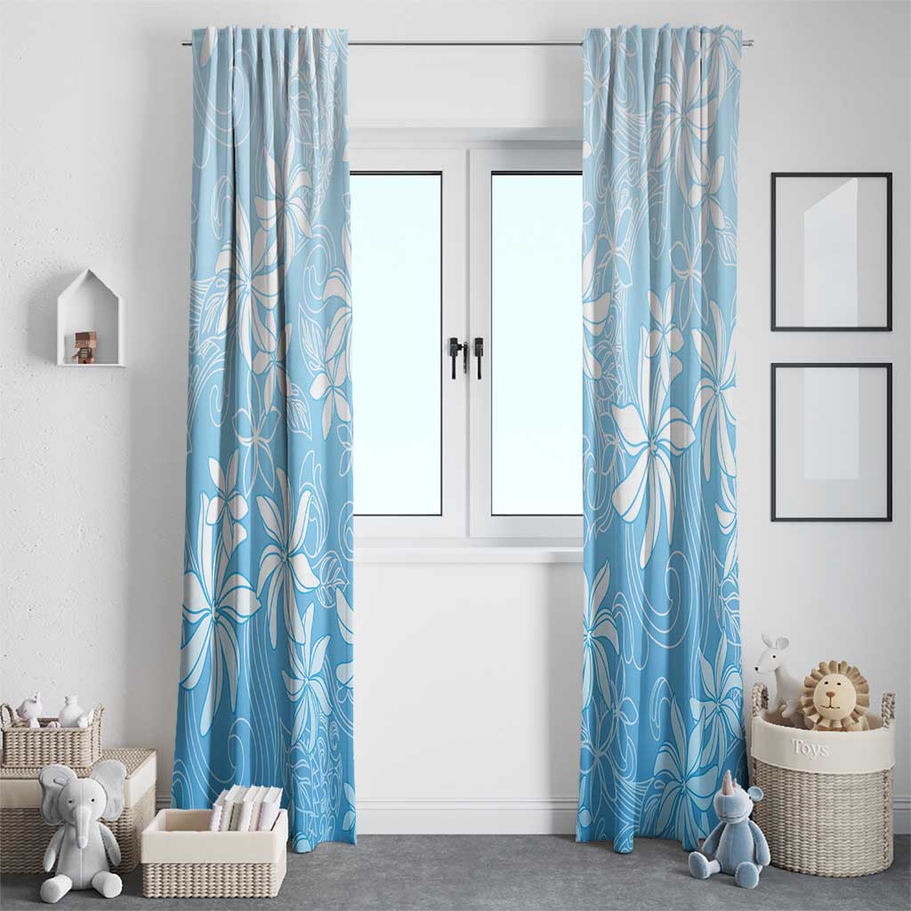 Tiare Tahiti Window Curtain Blue Polynesia Motifs LT05 - Polynesian Pride