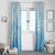 Tiare Tahiti Window Curtain Blue Polynesia Motifs - Polynesian Pride