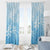 Tiare Tahiti Window Curtain Blue Polynesia Motifs - Polynesian Pride