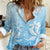 Tiare Tahiti Women Casual Shirt Blue Polynesia Motifs - Polynesian Pride