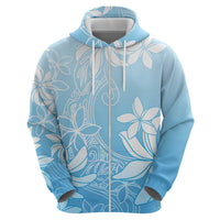 Tiare Tahiti Zip Hoodie Blue Polynesia Motifs LT05 - Polynesian Pride