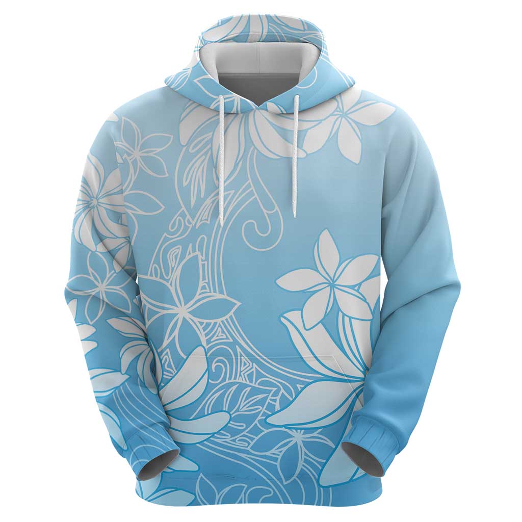 Tiare Tahiti Zip Hoodie Blue Polynesia Motifs LT05 - Polynesian Pride