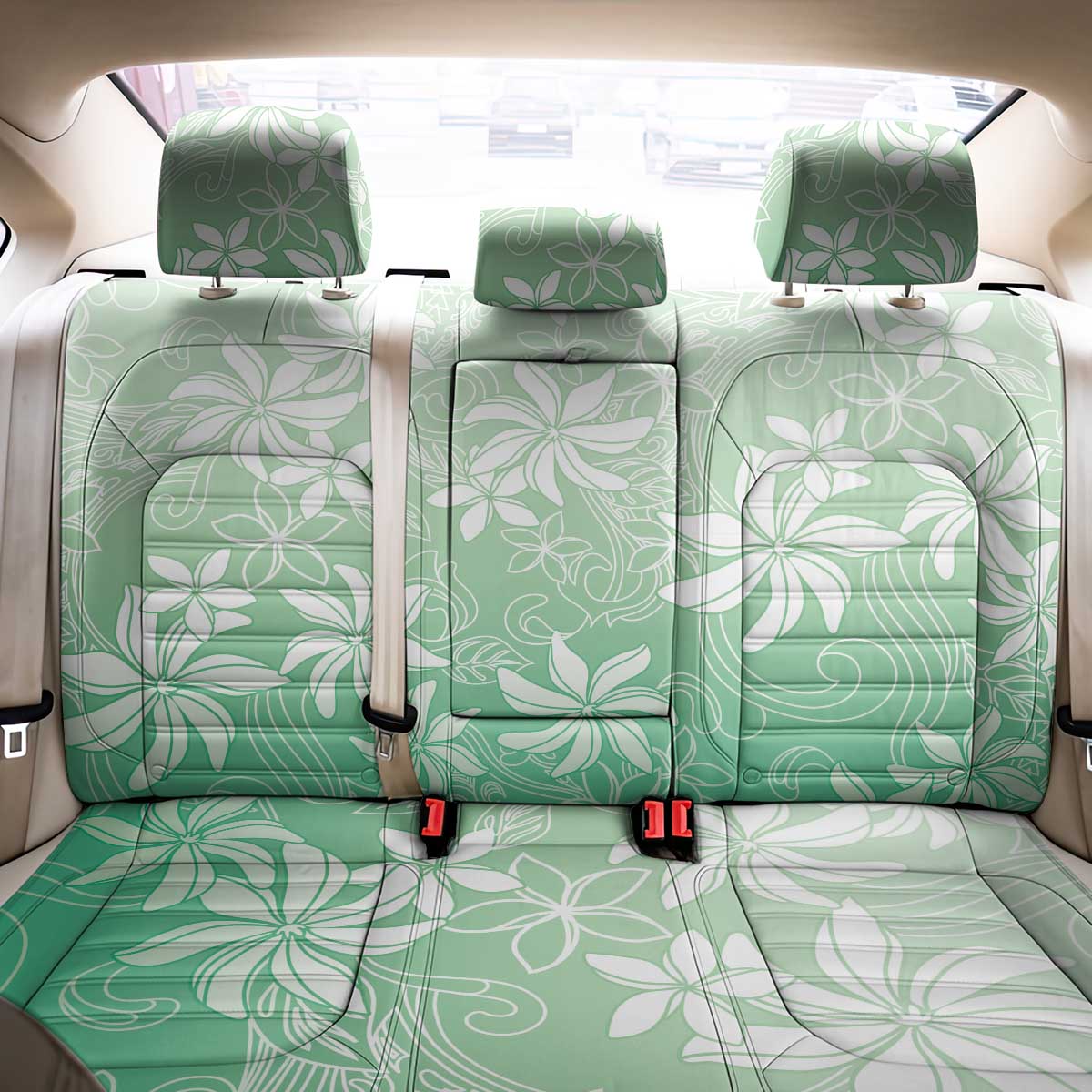 Tiare Tahiti Back Car Seat Cover Matcha Polynesia Motifs LT05 - Polynesian Pride