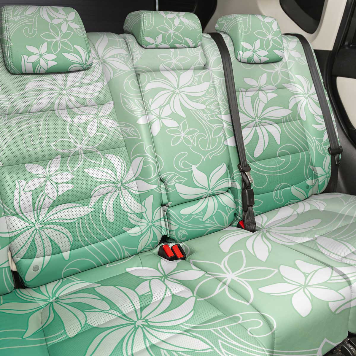 Tiare Tahiti Back Car Seat Cover Matcha Polynesia Motifs LT05 - Polynesian Pride