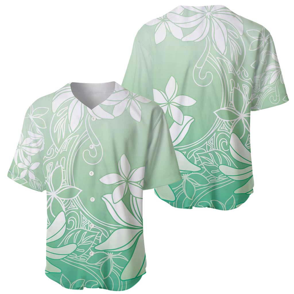 Tiare Tahiti Baseball Jersey Matcha Polynesia Motifs LT05 - Polynesian Pride