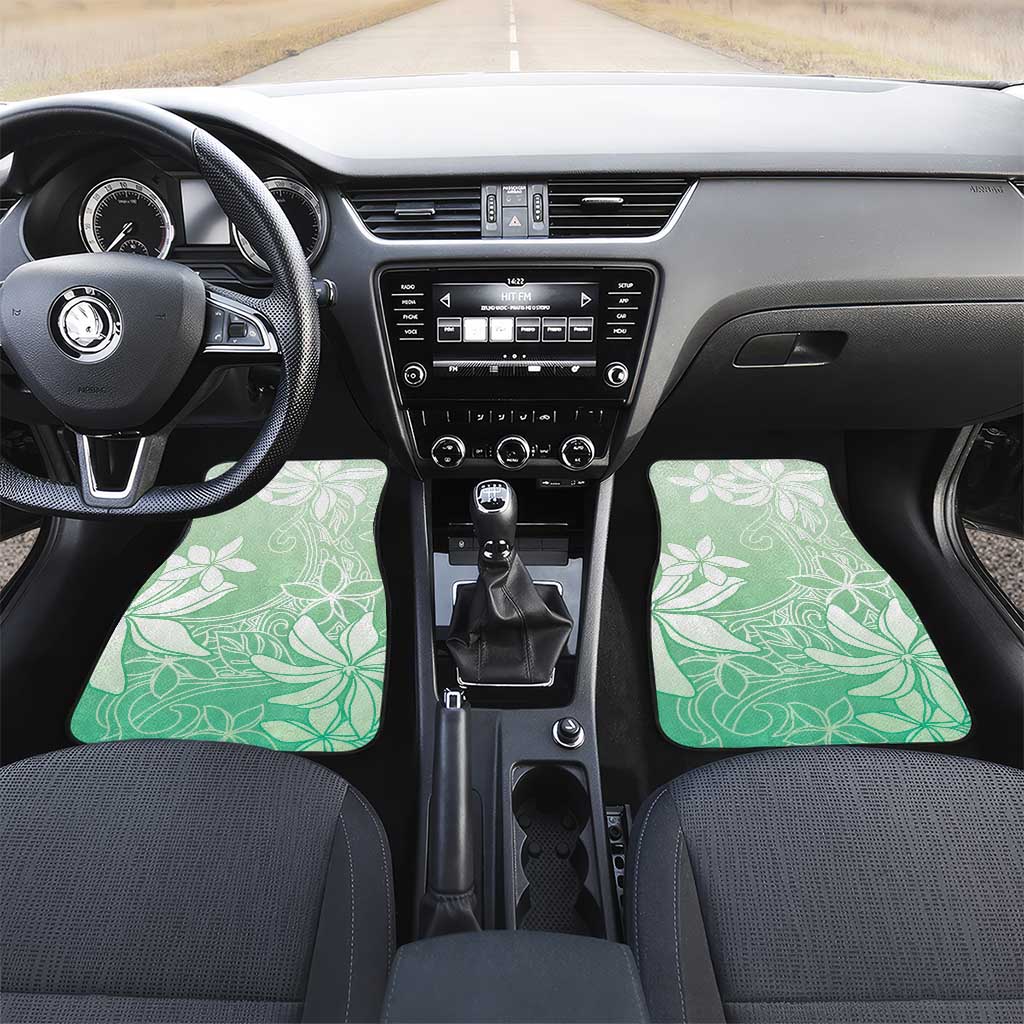 Tiare Tahiti Car Mats Matcha Polynesia Motifs LT05 Set 2pcs - Front Green - Polynesian Pride