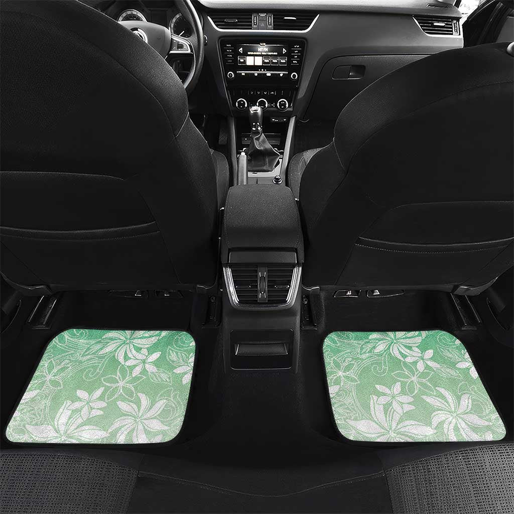 Tiare Tahiti Car Mats Matcha Polynesia Motifs LT05 Set 2pcs - Back Green - Polynesian Pride