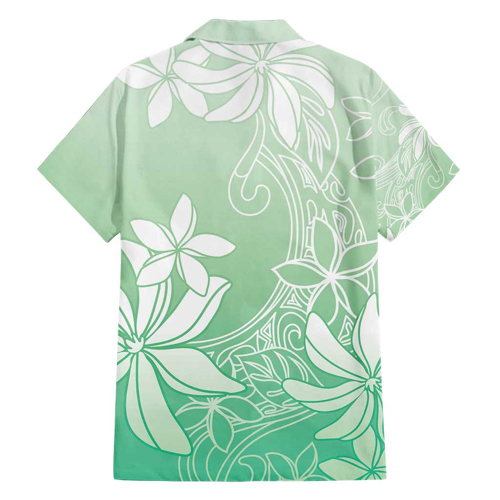 Tiare Tahiti Family Matching Off Shoulder Short Dress and Hawaiian Shirt Matcha Polynesia Motifs - Polynesian Pride