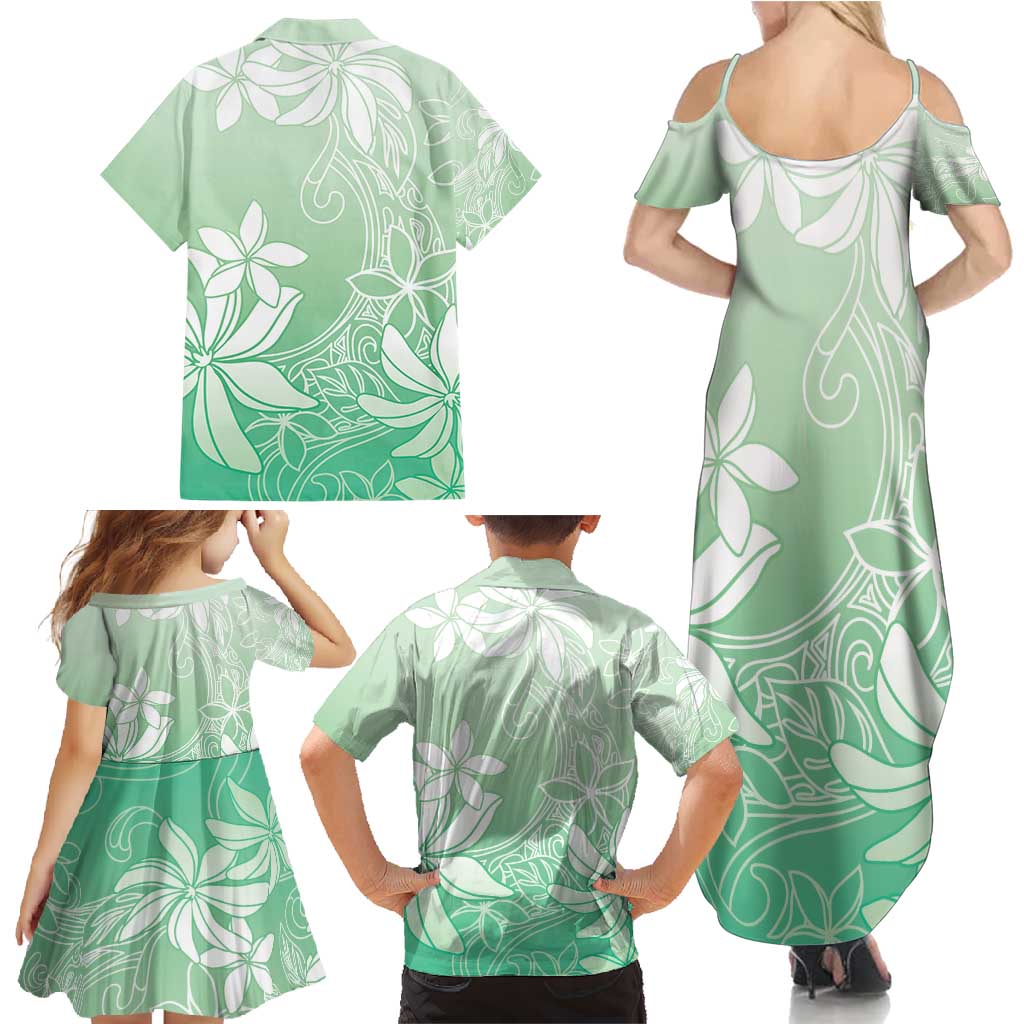 Tiare Tahiti Family Matching Summer Maxi Dress and Hawaiian Shirt Matcha Polynesia Motifs LT05 - Polynesian Pride