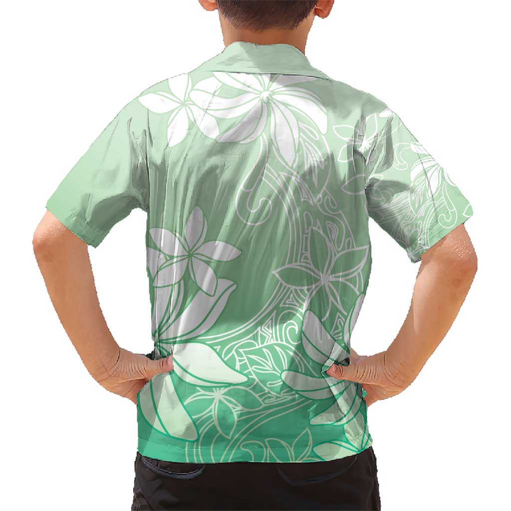 Tiare Tahiti Kid Hawaiian Shirt Matcha Polynesia Motifs - Polynesian Pride