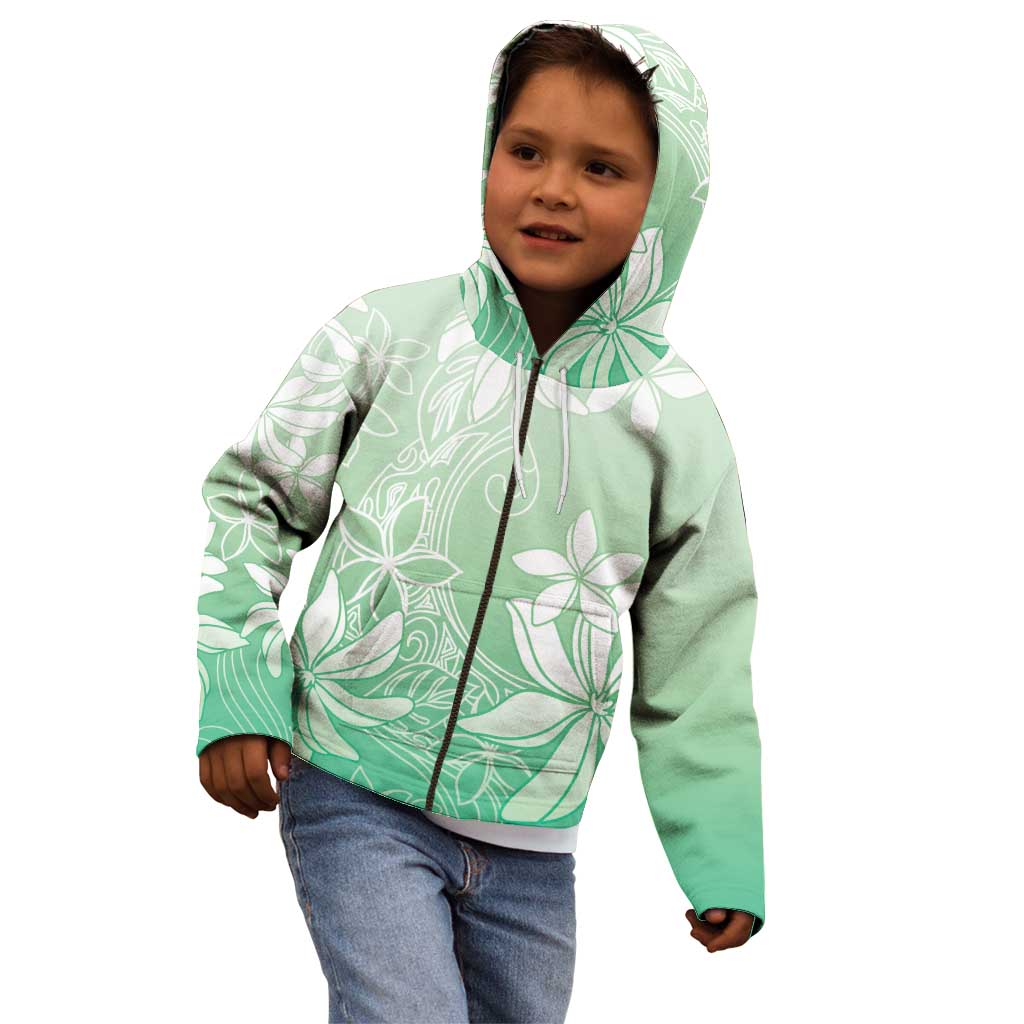 Tiare Tahiti Kid Hoodie Matcha Polynesia Motifs - Polynesian Pride