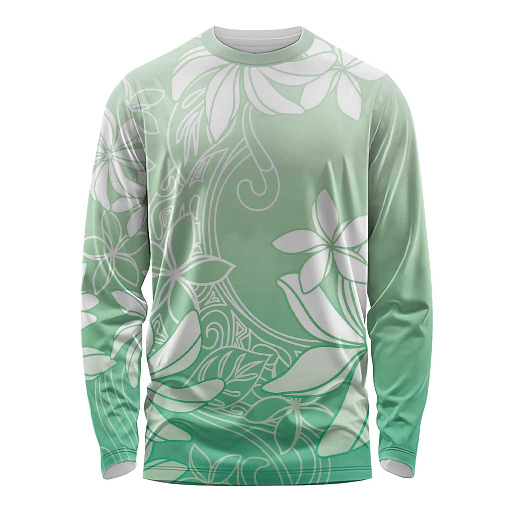 Tiare Tahiti Long Sleeve Shirt Matcha Polynesia Motifs - Polynesian Pride