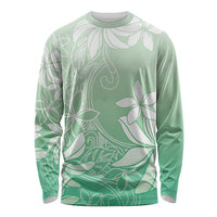 Tiare Tahiti Long Sleeve Shirt Matcha Polynesia Motifs - Polynesian Pride