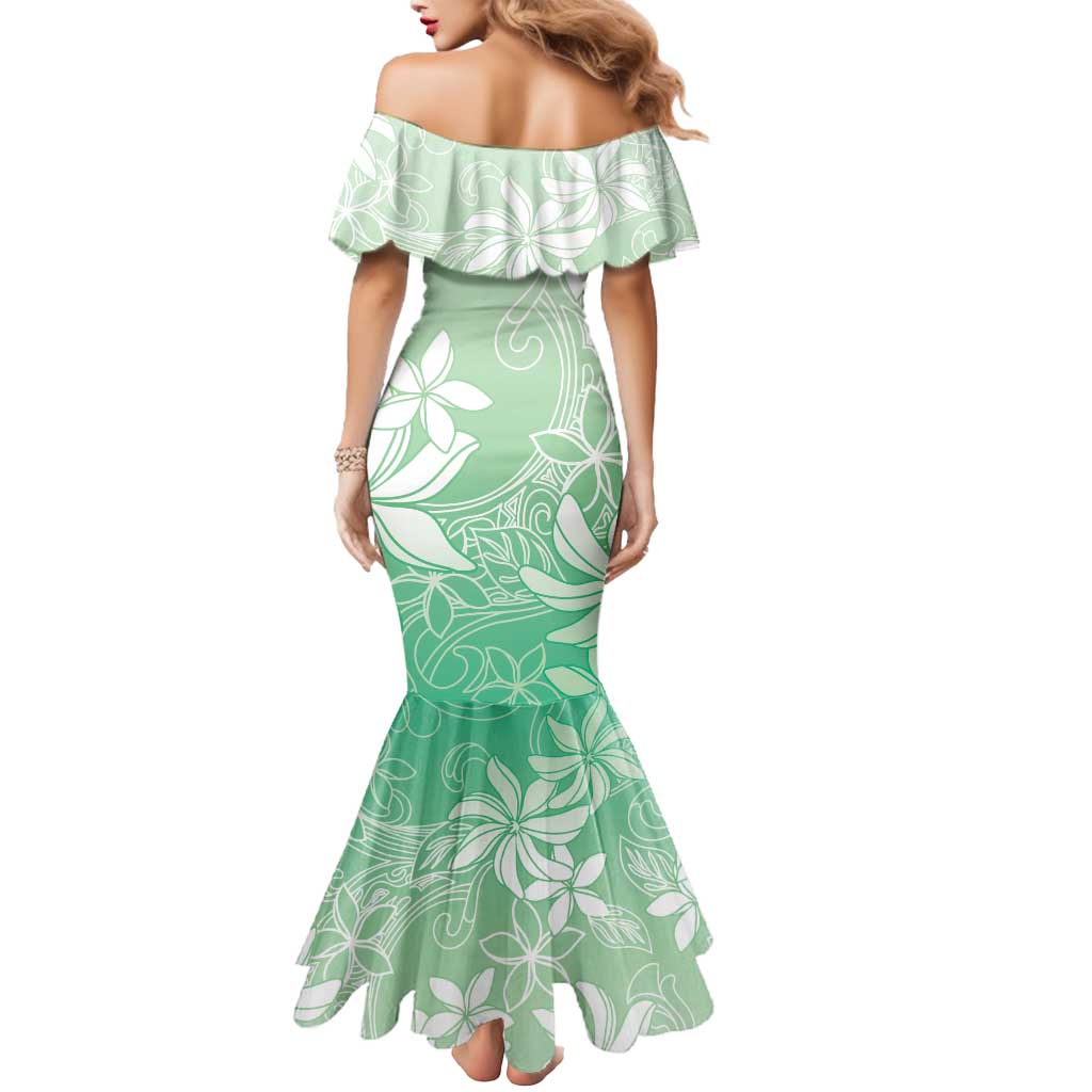 Tiare Tahiti Mermaid Dress Matcha Polynesia Motifs LT05 - Polynesian Pride