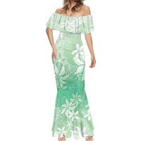 Tiare Tahiti Mermaid Dress Matcha Polynesia Motifs LT05 - Polynesian Pride