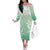 Tiare Tahiti Off The Shoulder Long Sleeve Dress Matcha Polynesia Motifs - Polynesian Pride
