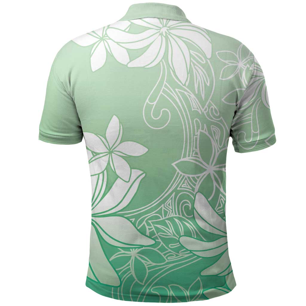 Tiare Tahiti Polo Shirt Matcha Polynesia Motifs - Polynesian Pride