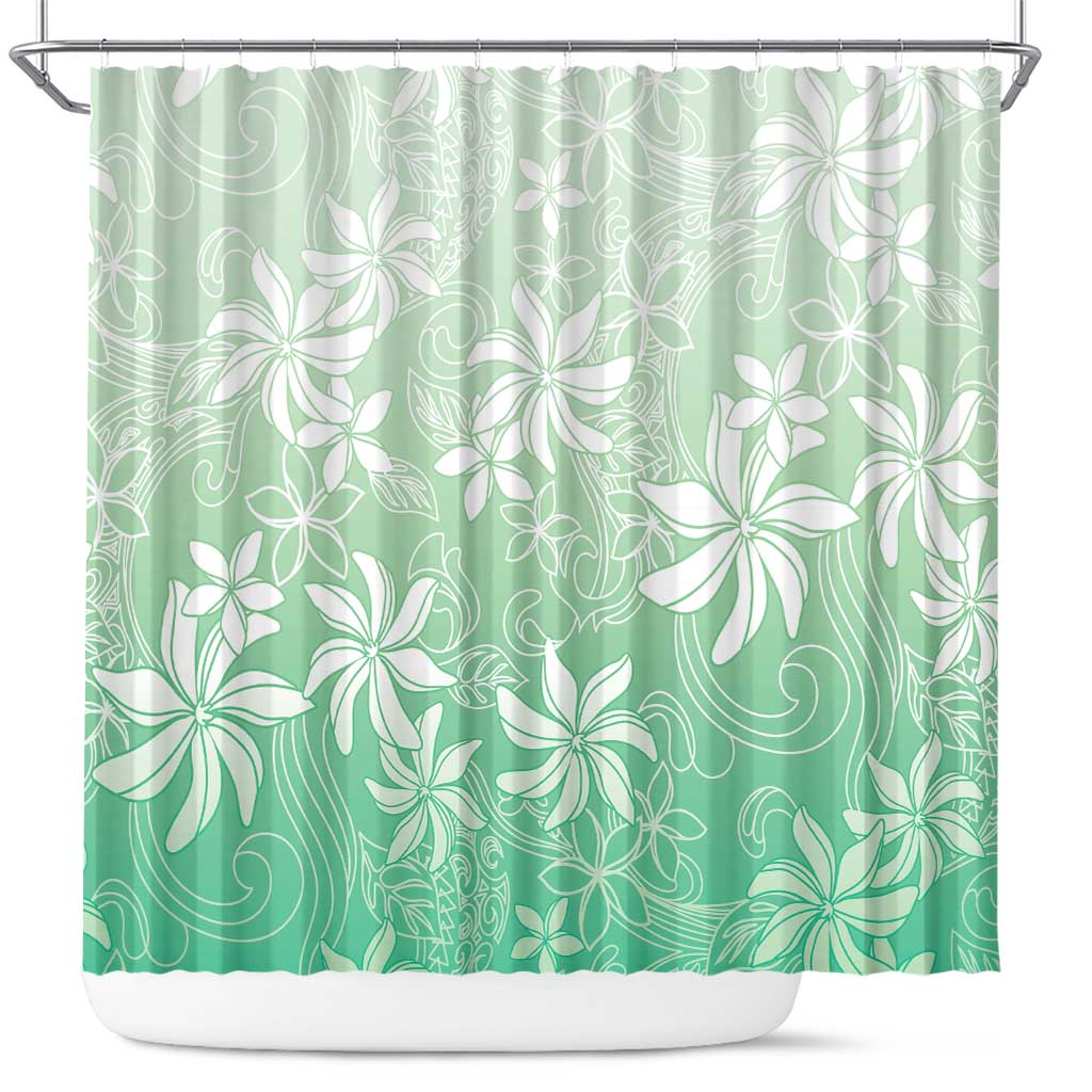 Tiare Tahiti Shower Curtain Matcha Polynesia Motifs LT05 Green - Polynesian Pride